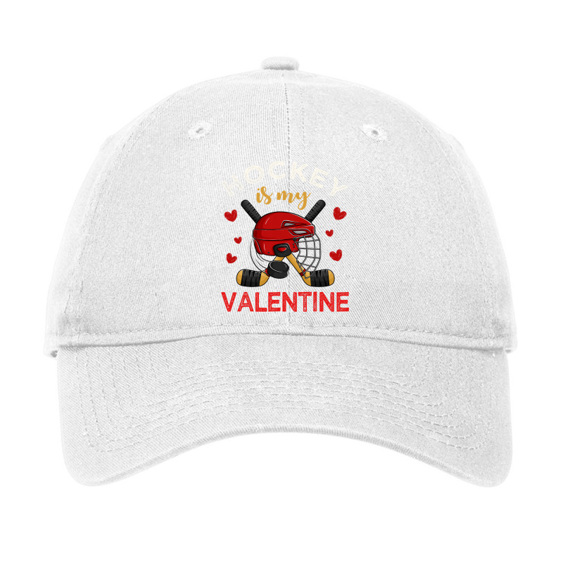 Hockey Is My Valentine Hockey Lover Valentines Day Mens Boys Adjustable Cap | Artistshot