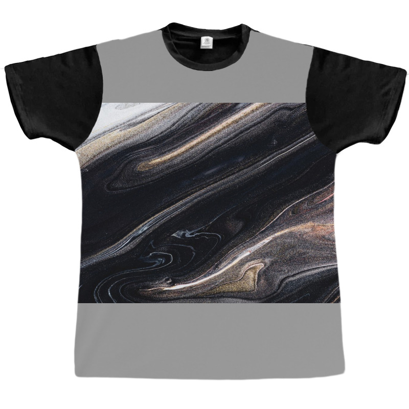 Black Liquid Graphic T-shirt by ElaineABernard | Artistshot