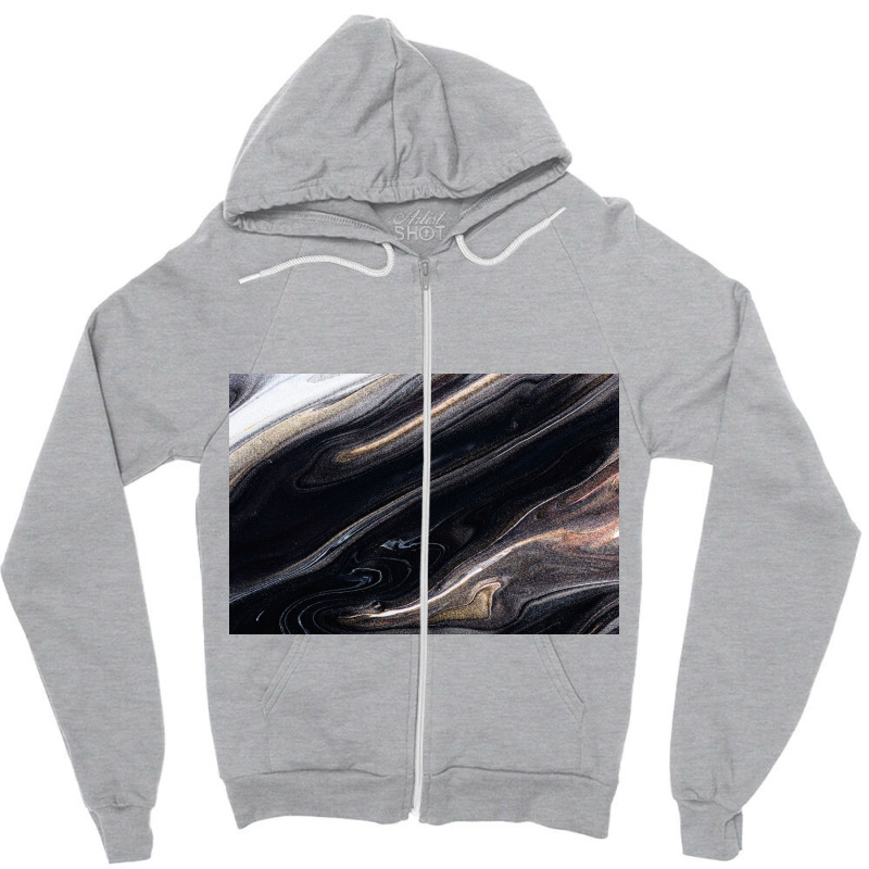 Black Liquid Zipper Hoodie by ElaineABernard | Artistshot