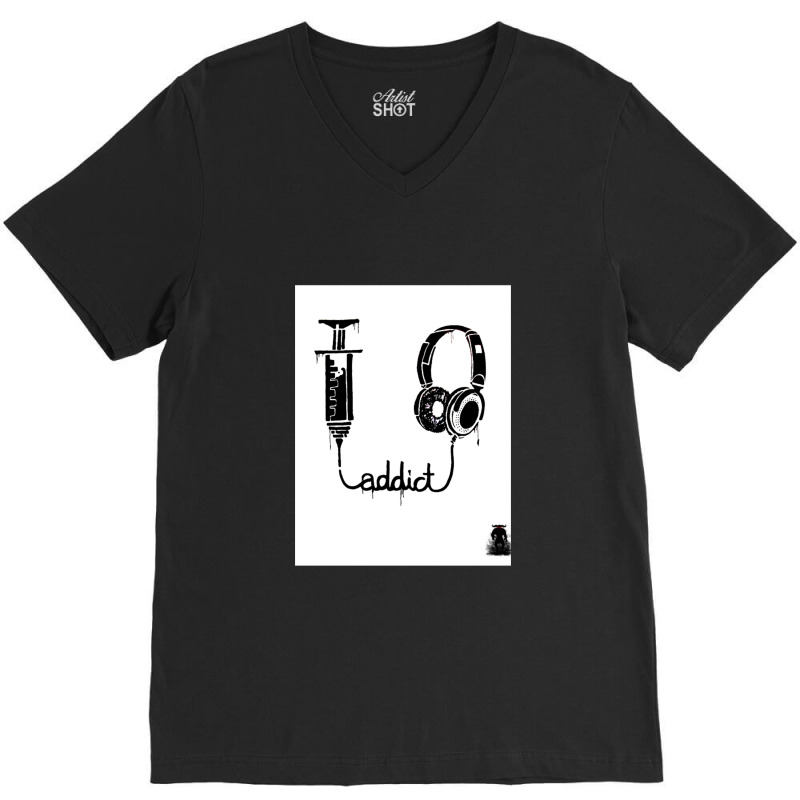 Music Addict 1 V-neck Tee | Artistshot