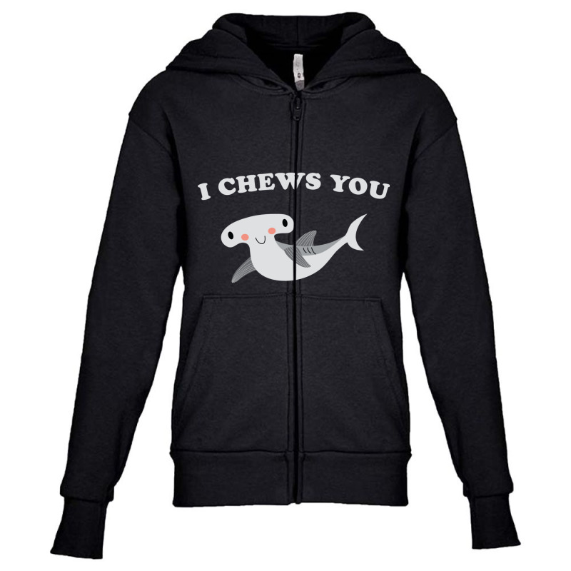 I Chews You Valentines Day Shark Youth Zipper Hoodie | Artistshot