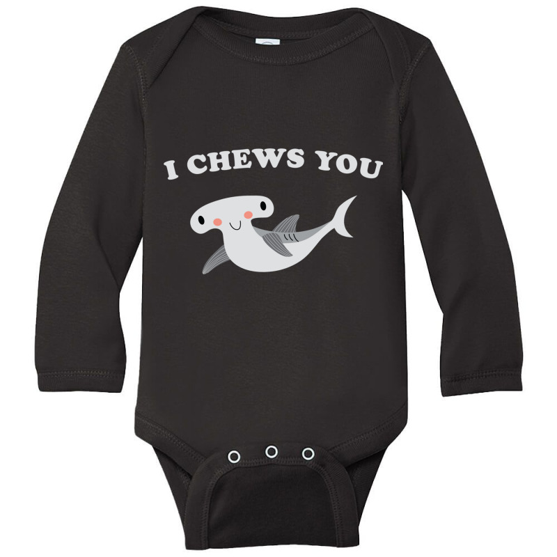 I Chews You Valentines Day Shark Long Sleeve Baby Bodysuit | Artistshot