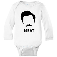 Ron Swanson Meat Parks And Recreations Long Sleeve Baby Bodysuit | Artistshot