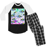 Clown Triggerfish Group (balistoides) With Colorful Pattern - Coral Re Men's 3/4 Sleeve Pajama Set | Artistshot