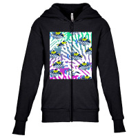 Clown Triggerfish Group (balistoides) With Colorful Pattern - Coral Re Youth Zipper Hoodie | Artistshot