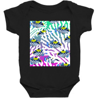 Clown Triggerfish Group (balistoides) With Colorful Pattern - Coral Re Baby Bodysuit | Artistshot