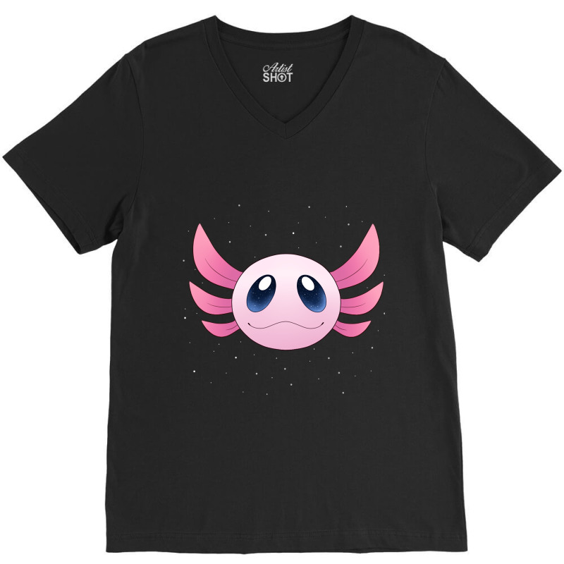 Cosmic Axolotl-6wf2q V-Neck Tee by Min08 | Artistshot