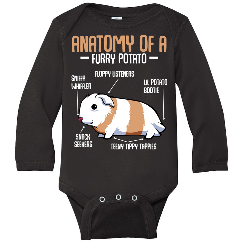 Anatomy Of A Furry Potato Guinea Pig Household Pet Animal Long Sleeve Baby Bodysuit by ElizabethAtist | Artistshot