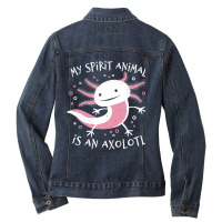 Cute Amphibian - My Spirit Animal Is An Axolotl Ladies Denim Jacket | Artistshot