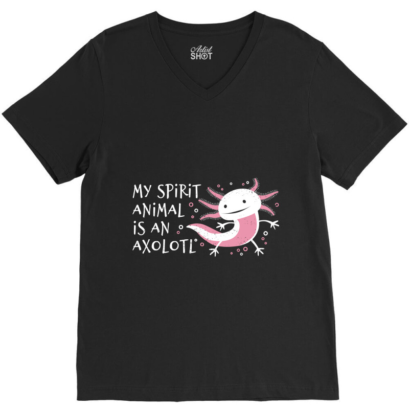 Cute Amphibian - My Spirit Animal Is An Axolotl-r7npy V-Neck Tee by Min08 | Artistshot