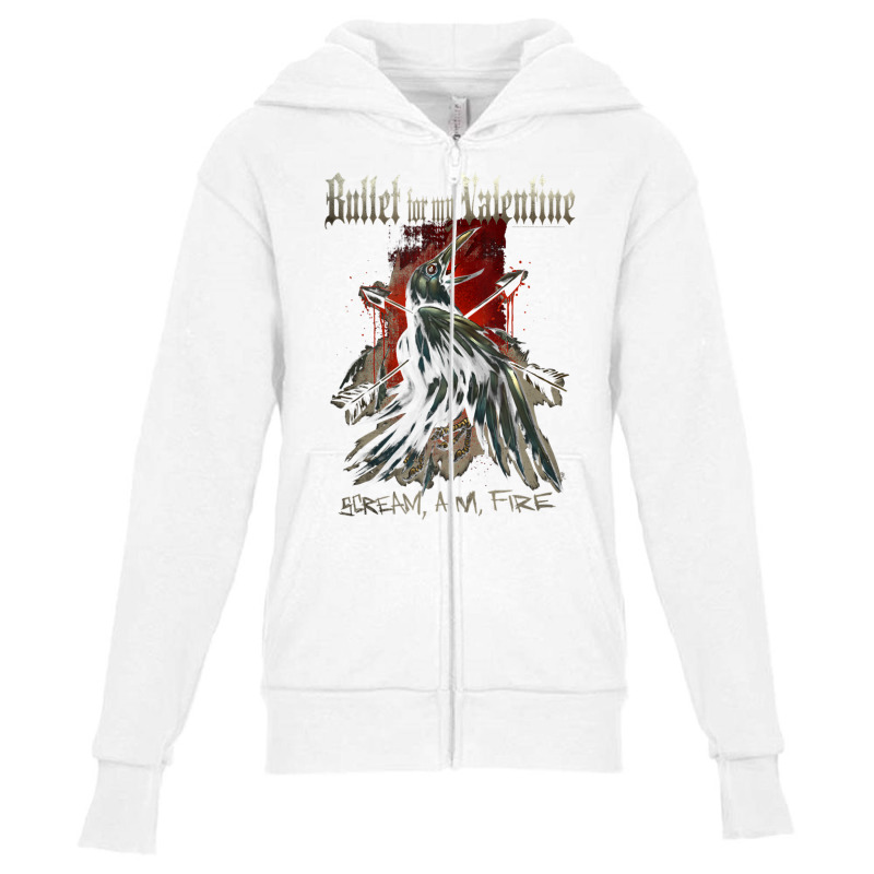 Bullet For My Valentine – Scream Aim Fire Crow Youth Zipper Hoodie by Aliceartist | Artistshot