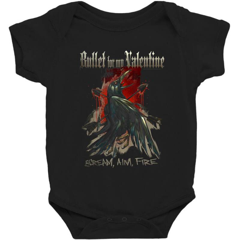 Bullet For My Valentine – Scream Aim Fire Crow Baby Bodysuit by Aliceartist | Artistshot