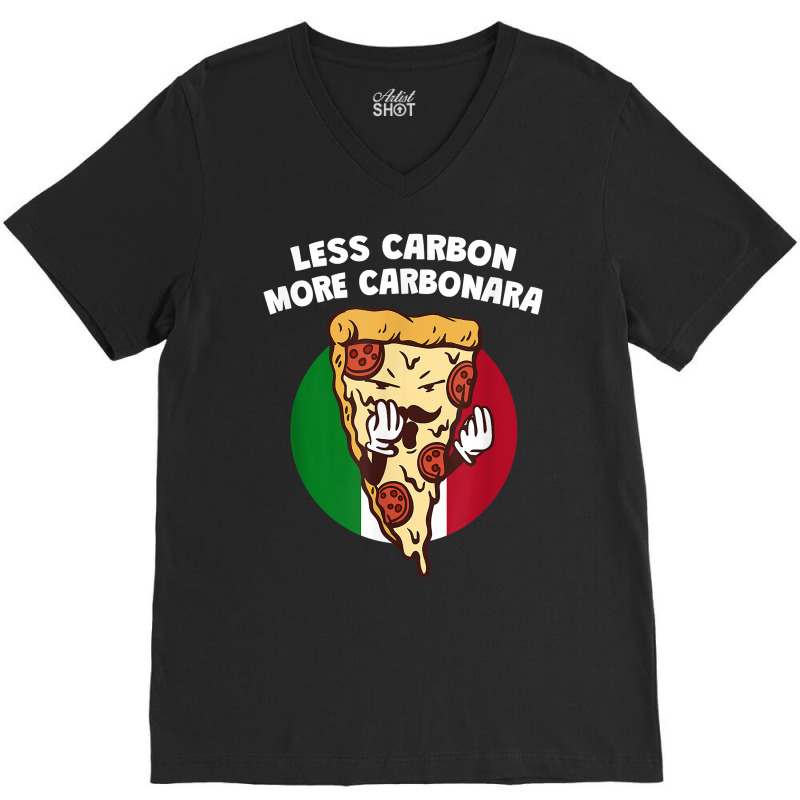 Less Carbon More Carbonara Funny Italian Humor Italy Pasta T Shirt V-neck Tee | Artistshot