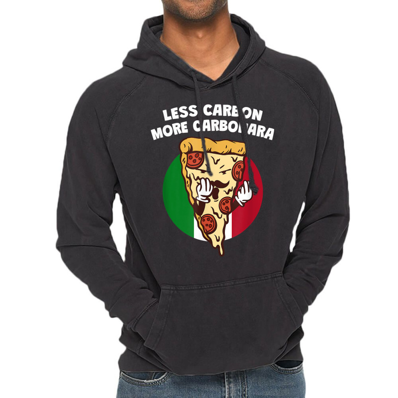 Less Carbon More Carbonara Funny Italian Humor Italy Pasta T Shirt Vintage Hoodie | Artistshot