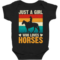 Just A Girl Who Loves Horses Cute Horse Lover Gift-3hdo3 Baby Bodysuit | Artistshot