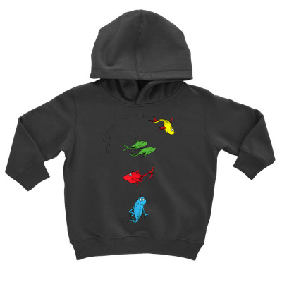 Two Fish Red Fish Blue Fish Toddler Hoodie Designed By Bariteau Hannah