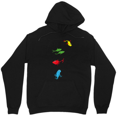 Two Fish Red Fish Blue Fish Unisex Hoodie Designed By Bariteau Hannah