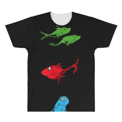 Two Fish Red Fish Blue Fish All Over Men's T-shirt Designed By Bariteau Hannah