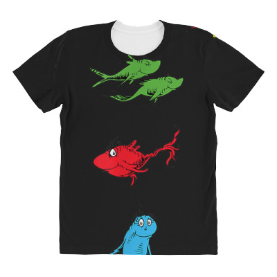 Two Fish Red Fish Blue Fish All Over Women's T-shirt Designed By Bariteau Hannah