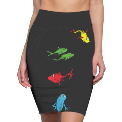 Two Fish Red Fish Blue Fish Pencil Skirts Designed By Bariteau Hannah
