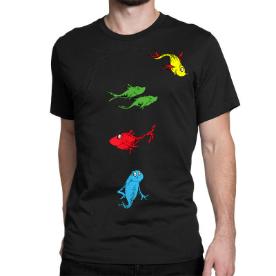 Two Fish Red Fish Blue Fish Classic T-shirt Designed By Bariteau Hannah