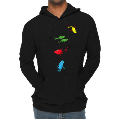 Two Fish Red Fish Blue Fish Lightweight Hoodie Designed By Bariteau Hannah