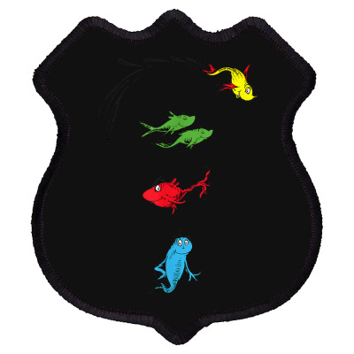 Two Fish Red Fish Blue Fish Shield Patch Designed By Bariteau Hannah