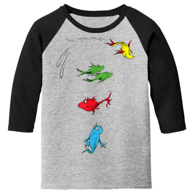 Two Fish Red Fish Blue Fish Youth 3/4 Sleeve Designed By Bariteau Hannah