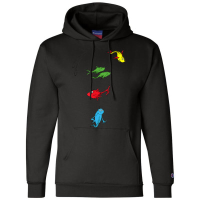 Two Fish Red Fish Blue Fish Champion Hoodie Designed By Bariteau Hannah