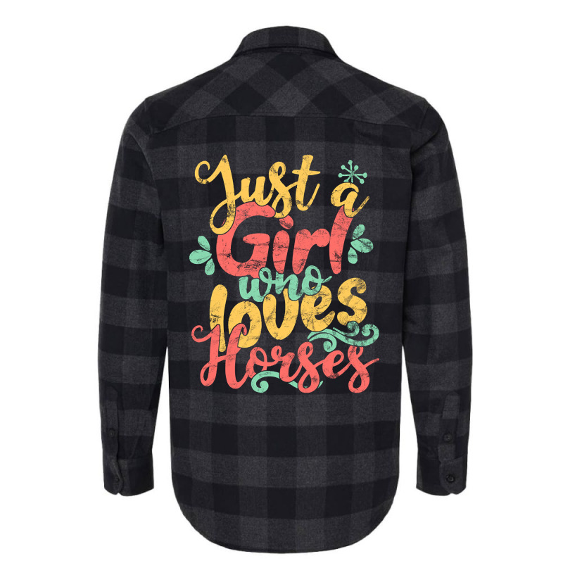 Just A Girl Who Loves Horses Gift Graphic Flannel Shirt by Ledford Leslie | Artistshot