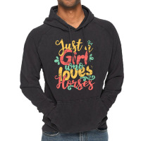 Just A Girl Who Loves Horses Gift Graphic Vintage Hoodie | Artistshot