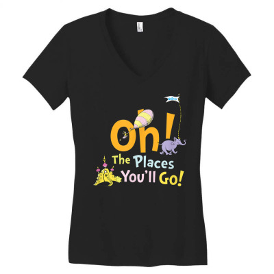 The Places You'll Go Women's V-neck T-shirt Designed By Bariteau Hannah