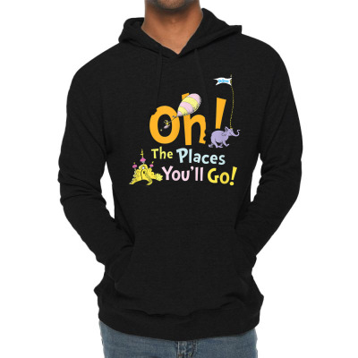 The Places You'll Go Lightweight Hoodie Designed By Bariteau Hannah