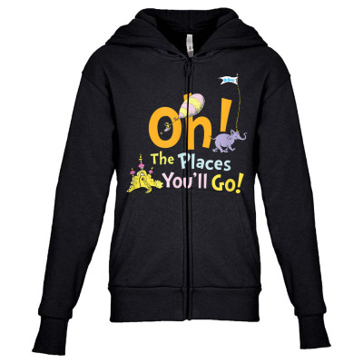 The Places You'll Go Youth Zipper Hoodie Designed By Bariteau Hannah