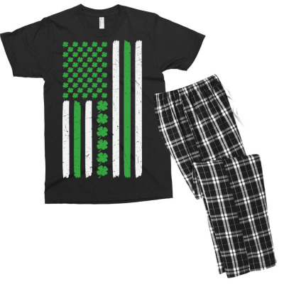 American Flag St Patricks Day Men's T-shirt Pajama Set Designed By Bariteau Hannah
