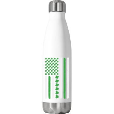 American Flag St Patricks Day Stainless Steel Water Bottle Designed By Bariteau Hannah