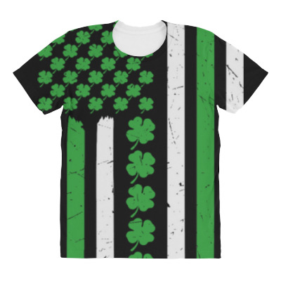 American Flag St Patricks Day All Over Women's T-shirt Designed By Bariteau Hannah