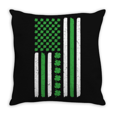 American Flag St Patricks Day Throw Pillow Designed By Bariteau Hannah