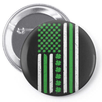 American Flag St Patricks Day Pin-back Button Designed By Bariteau Hannah