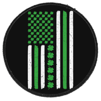 American Flag St Patricks Day Round Patch Designed By Bariteau Hannah