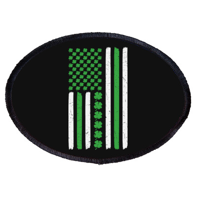 American Flag St Patricks Day Oval Patch Designed By Bariteau Hannah
