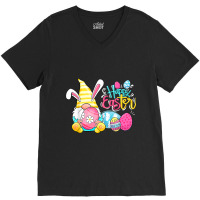 Bunny Gnome Rabbit Eggs Hunting Happy Easter Day Funny V-neck Tee | Artistshot