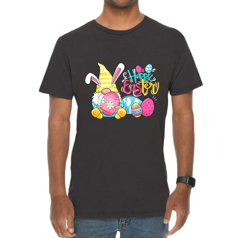 Bunny Gnome Rabbit Eggs Hunting Happy Easter Day Funny Vintage T-shirt | Artistshot