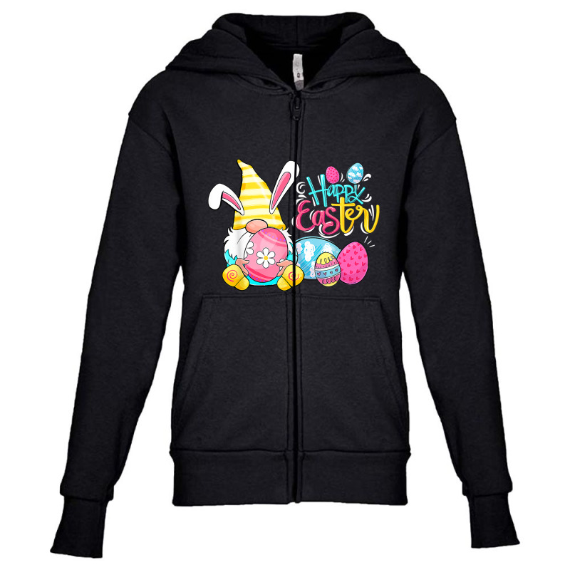 Bunny Gnome Rabbit Eggs Hunting Happy Easter Day Funny Youth Zipper Hoodie | Artistshot