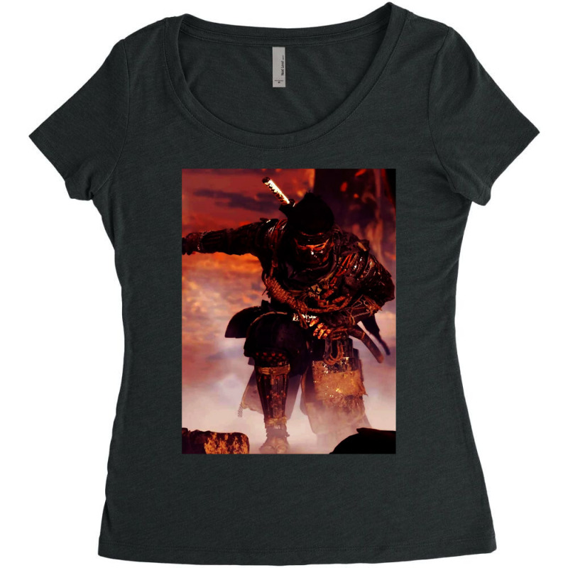 Ghost Of Tsushima Samurai Anime Warriors Women's Triblend Scoop T-shirt by KathrynHabstritt | Artistshot