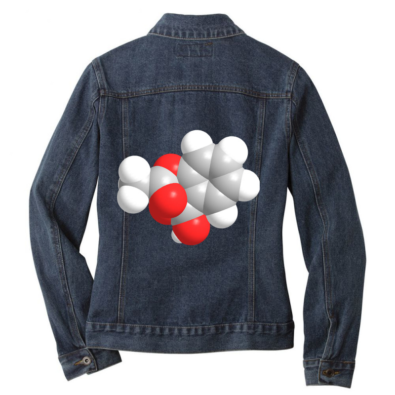 Aspirin Molecule Chemistry Ladies Denim Jacket by Pannell Quintero | Artistshot