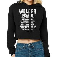 Vintage Welder Welder Prayer Welding Cropped Hoodie | Artistshot