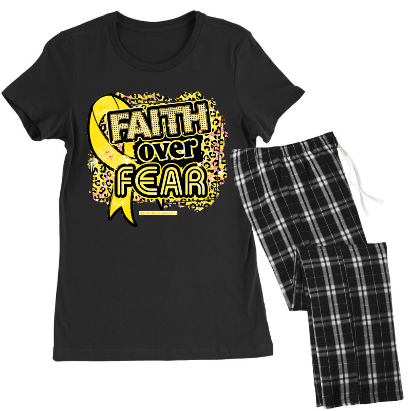 Endometriosis Awareness  Ribbon Faith Over Fear Leopard Gift For Endom Women's Pajamas Set by brumfieldportillo7vlpq8 | Artistshot