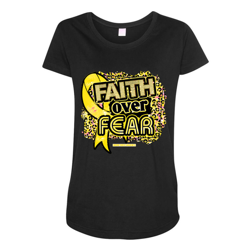 Endometriosis Awareness  Ribbon Faith Over Fear Leopard Gift For Endom Maternity Scoop Neck T-shirt by brumfieldportillo7vlpq8 | Artistshot