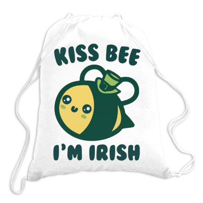 Kiss Bee I'm Irish Drawstring Bags Designed By Bariteau Hannah